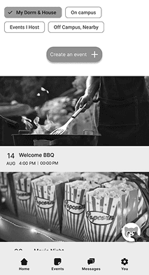 Movie night event page with an RSVP option